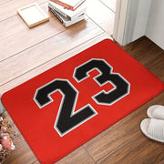 Red Basketball Doormat, Machine Washable Polyester, Bathroom Kitchen Balcony Decor