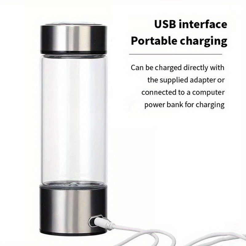 Rechargeable Water Ionizer Bottle with Filtration 420ml for Home Travel Office