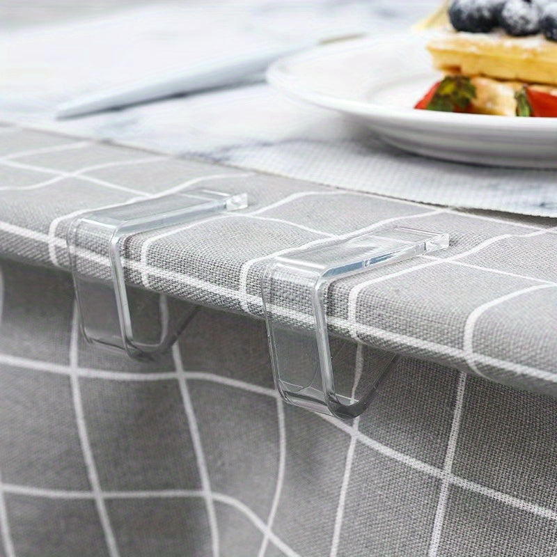 Tablecloth Fixing Clips Set, Transparent, Anti-Slip, Kitchen and Party Use