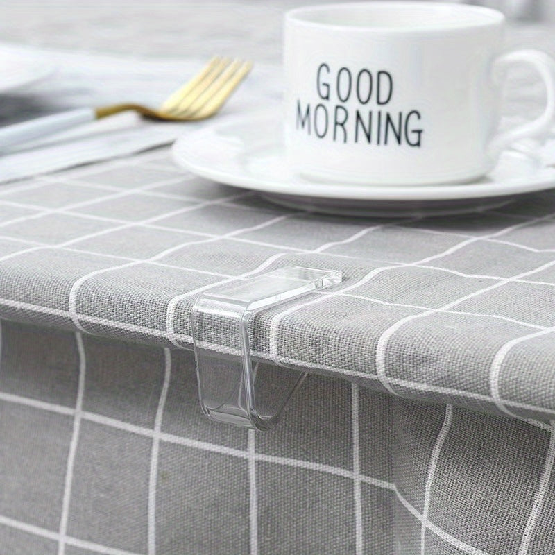 Tablecloth Fixing Clips Set, Transparent, Anti-Slip, Kitchen and Party Use