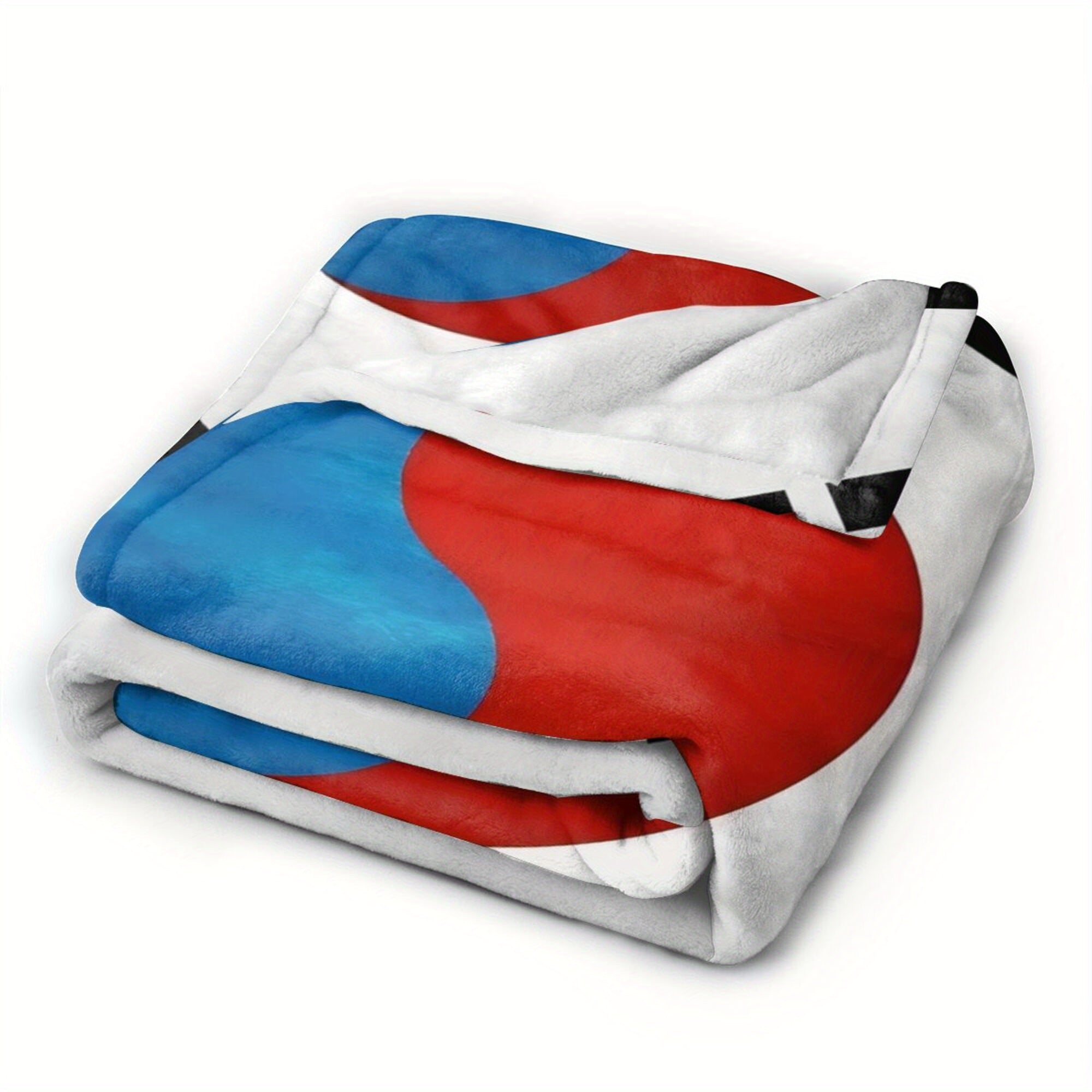 Lightweight Flannel Fleece Throw Blanket South Korea Flag Digital Print Soft for Sofa Bed Camping