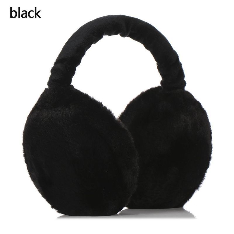 Plush Earmuffs for Winter Warmth Foldable Soft Fuzzy Polyester 1-Pack