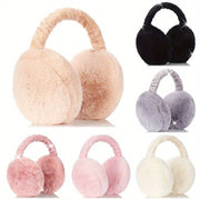 Plush Earmuffs for Winter Warmth Foldable Soft Fuzzy Polyester 1-Pack