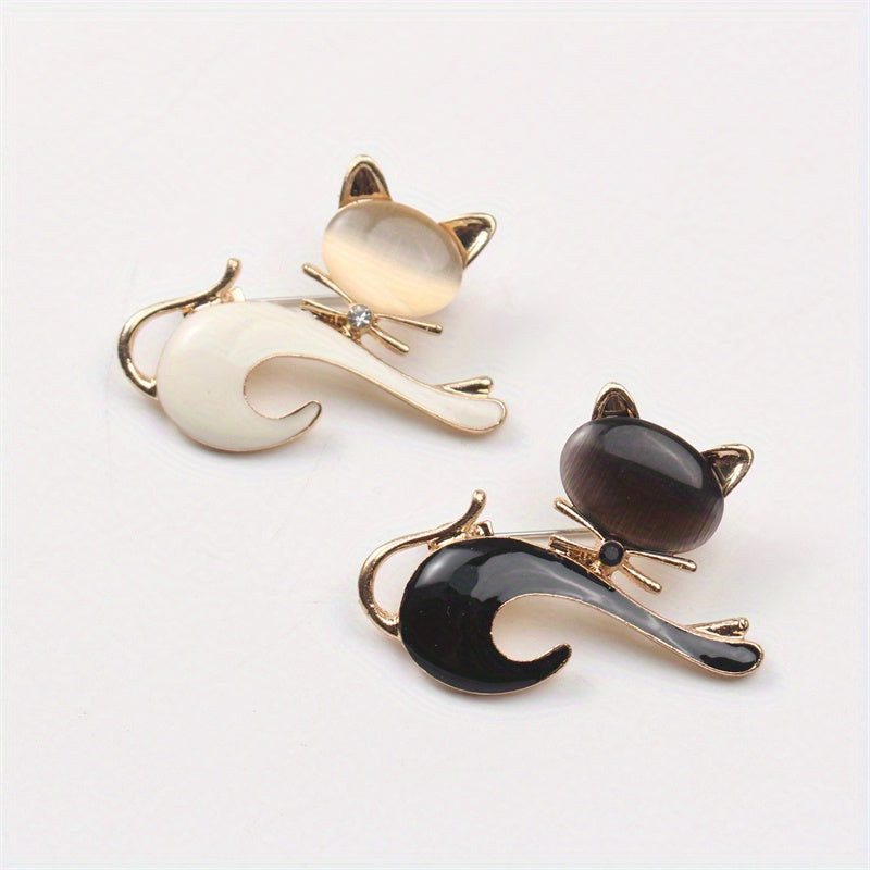 Animal Shaped Enamel Brooch for Women Cute Kitten Pin Alloy Jewelry Gift