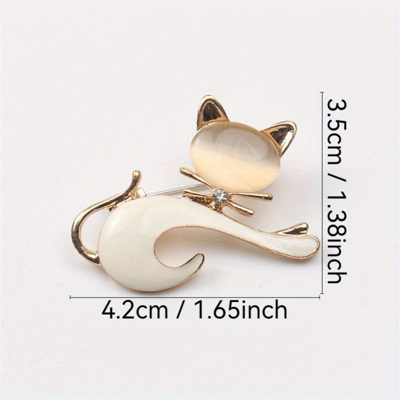 Animal Shaped Enamel Brooch for Women Cute Kitten Pin Alloy Jewelry Gift