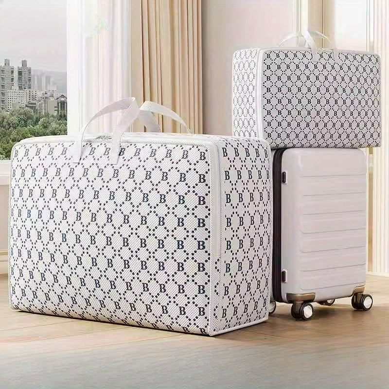 Cajas de almacenamiento impermeables con asas y organizador plegable con cremallera para ropa, mantas y compras