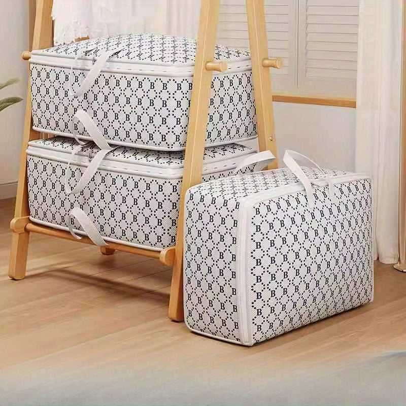 Cajas de almacenamiento impermeables con asas y organizador plegable con cremallera para ropa, mantas y compras