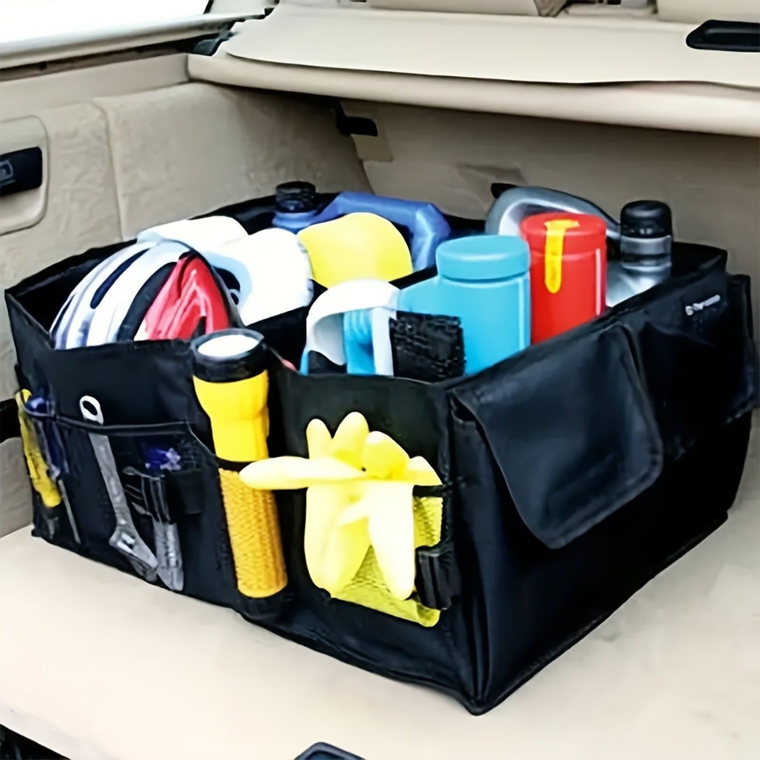 Folding Trunk Organizer for Vehicles Oxford Cloth Collapsible Durable Storage