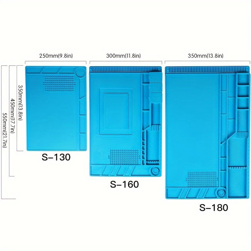 High-Density Silicone Electronics Soldering Mat Heat Resistant Anti-Corrosion Non-Slip Magnetic Repair Surface