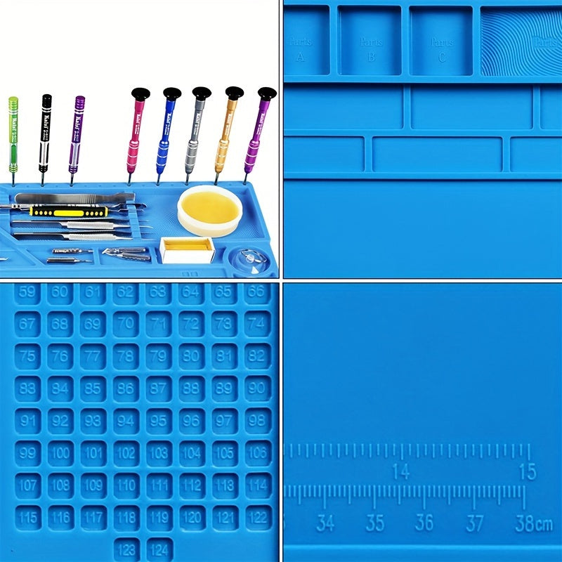 High-Density Silicone Electronics Soldering Mat Heat Resistant Anti-Corrosion Non-Slip Magnetic Repair Surface