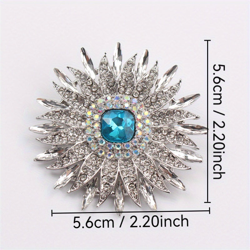 Rhinestone Floral Brooch Pin Irregular Flower Design Jewelry for Parties Travel Daily Wear