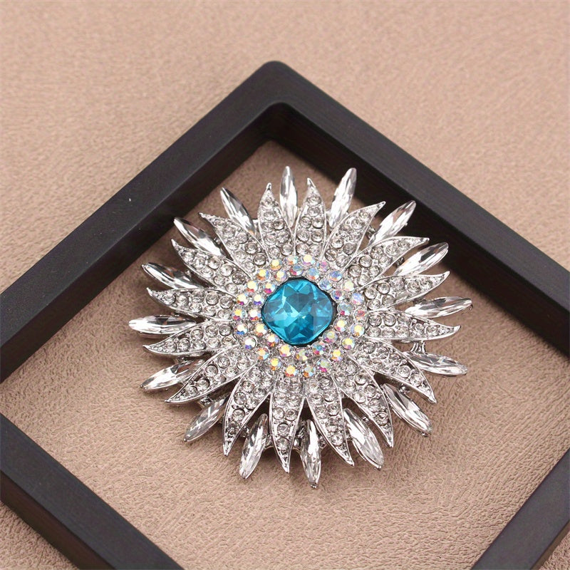Rhinestone Floral Brooch Pin Irregular Flower Design Jewelry for Parties Travel Daily Wear