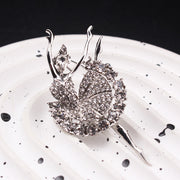 Vintage-Inspired Ballerina Girl Brooch with Rhinestones and Glittering Accents