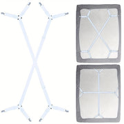 Adjustable Cross Bed Sheets with Elastic Clips, Triangular Design, Machine Washable