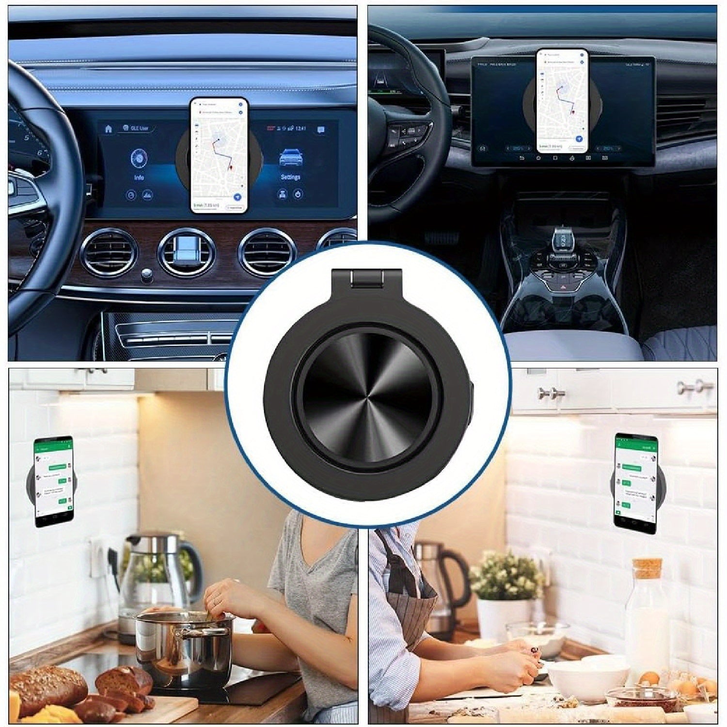 Magnetic Car Phone Mount 360° Rotation Strong Grip Universal Fits iPhone Android