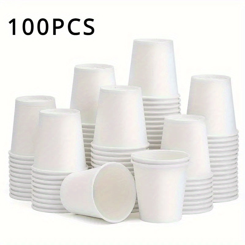 White Disposable Mini Paper Cups 50/100 for Wine Tasting Coffee Snacks