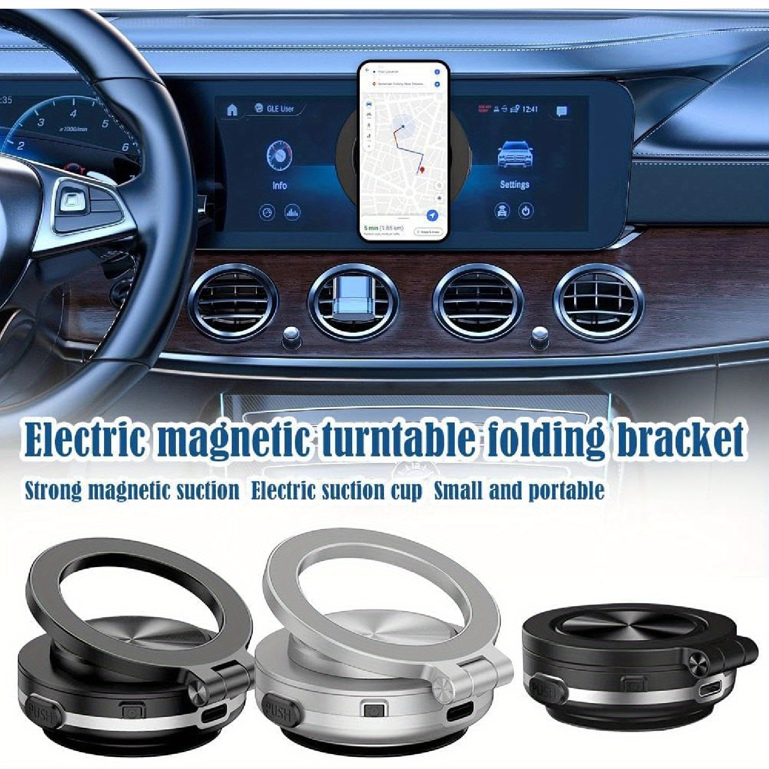 Magnetic Car Phone Mount—360° Rotation, Strong Grip, Universal Fit