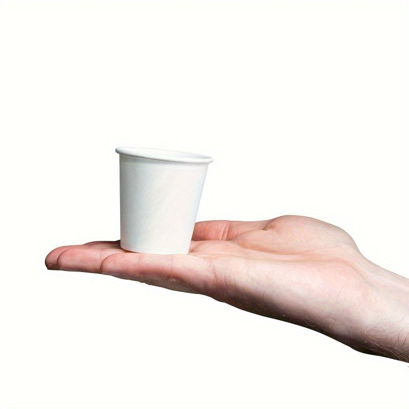 White Disposable Mini Paper Cups 50/100 for Wine Tasting Coffee Snacks