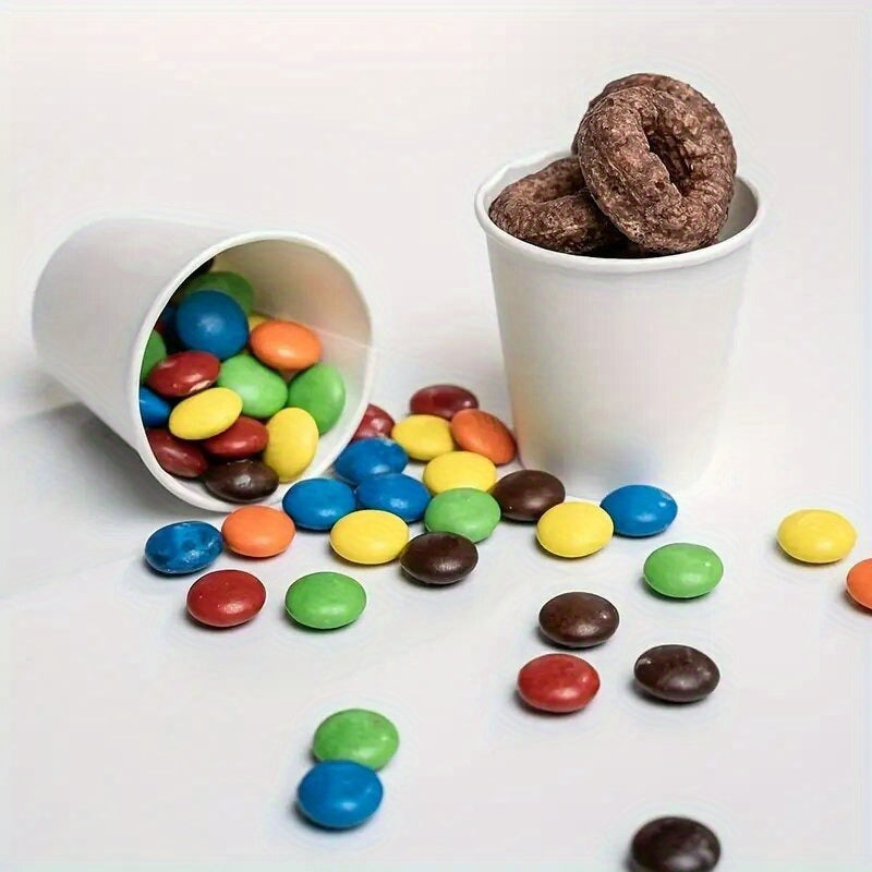 White Disposable Mini Paper Cups 50/100 for Wine Tasting Coffee Snacks