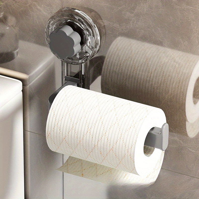Suction Cup Plastic Toilet Paper Holder Bathroom Kitchen No-Drill Mount
