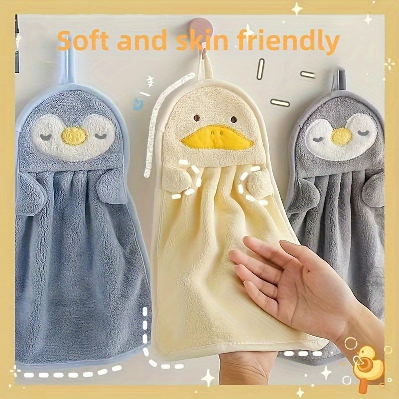 Cute Cartoon Hand Towel Soft Absorbent for Household Cleaning Bathroom Use