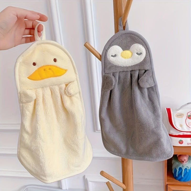 Cute Cartoon Hand Towel Soft Absorbent for Household Cleaning Bathroom Use