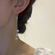 Women's Jewelry Dangle Earrings with Tassels and Shining Ball Pendants for Daily Wear