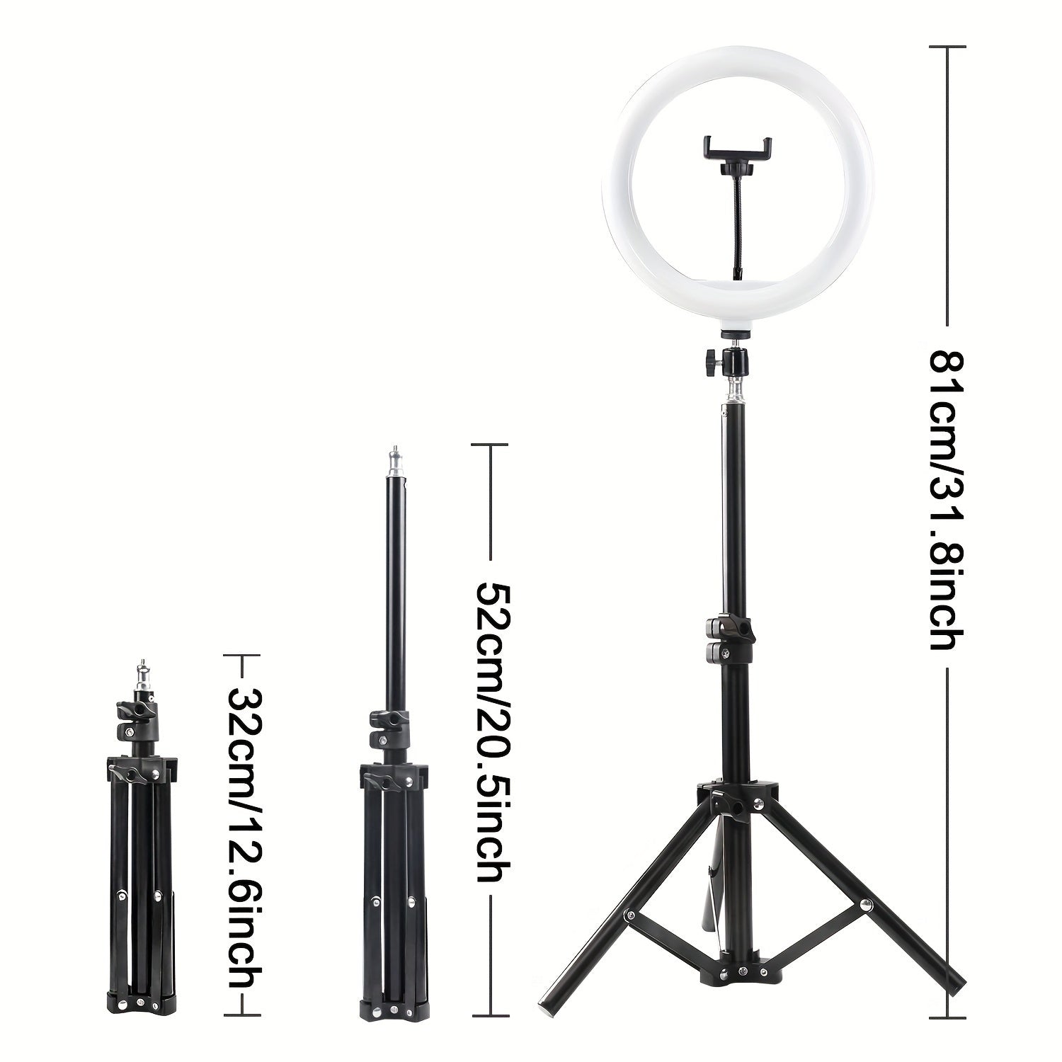 10 Inch LED Ring Light Kit with Tripod Stand for Selfies Live Streaming Photography and Makeup