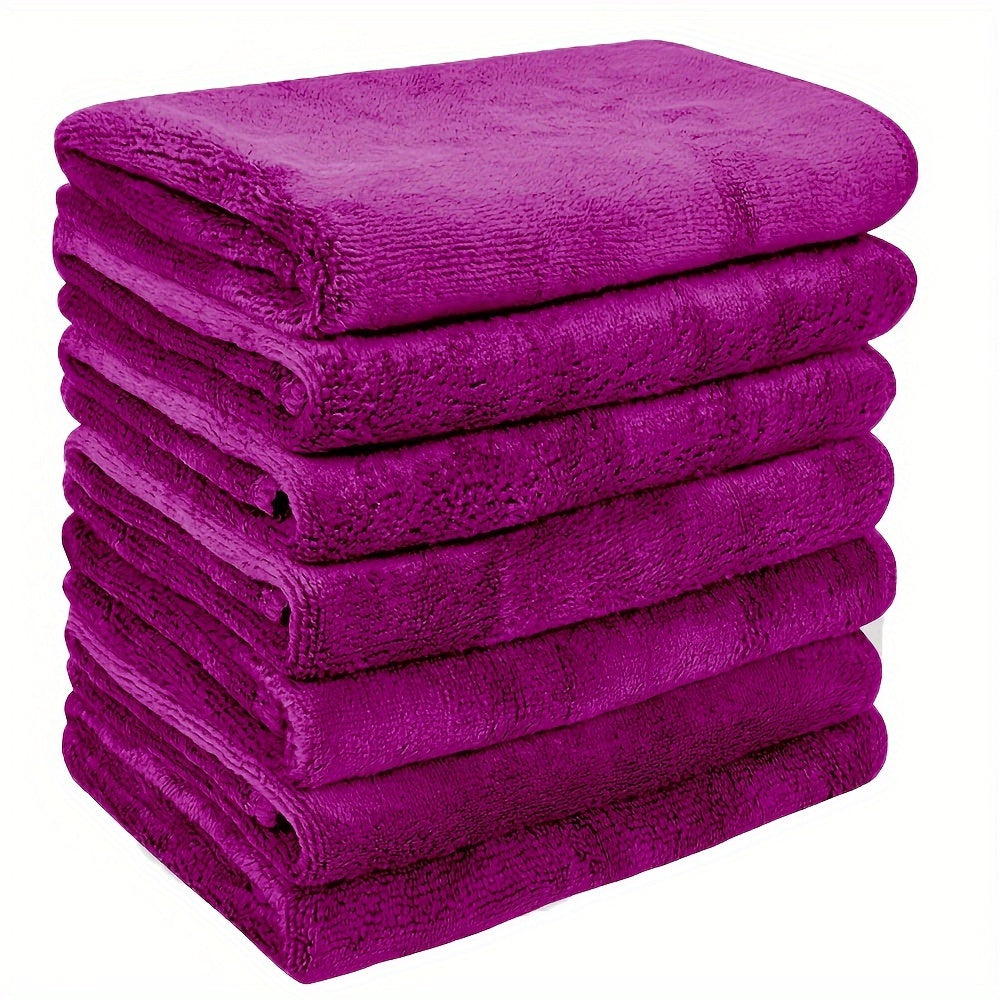 Set of 5 Burgundy Ultrafine Fiber Towels and Cloths for All Skin Types