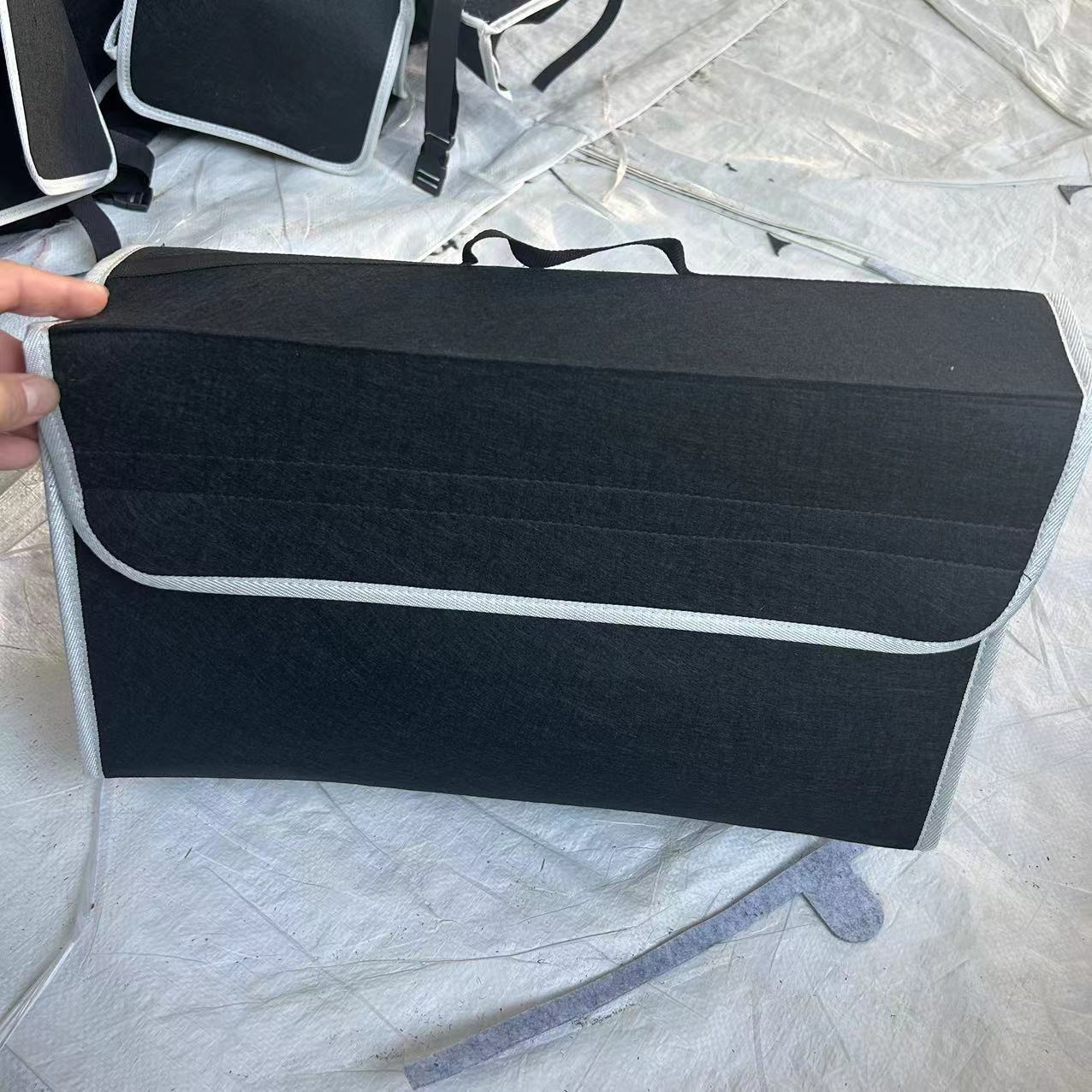 Car Trunk Organizer Foldable Multi-Compartment Storage Box Durable Non-Woven Fabric