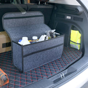 Car Trunk Organizer Foldable Multi-Compartment Storage Box Durable Non-Woven Fabric