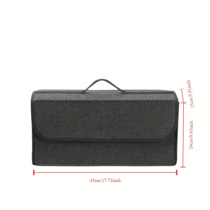 Car Trunk Organizer Foldable Multi-Compartment Storage Box Durable Non-Woven Fabric