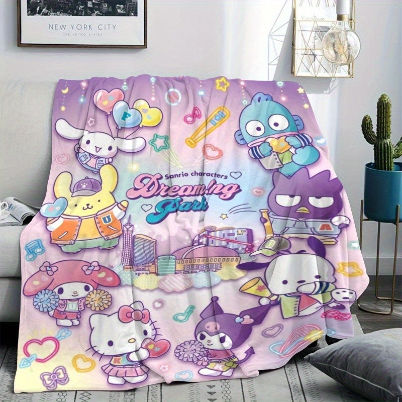 Hello Kitty Throw Blanket Cozy Lightweight Bohemian Style for All Seasons