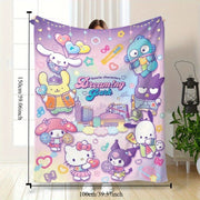 Hello Kitty Throw Blanket Cozy Lightweight Bohemian Style for All Seasons