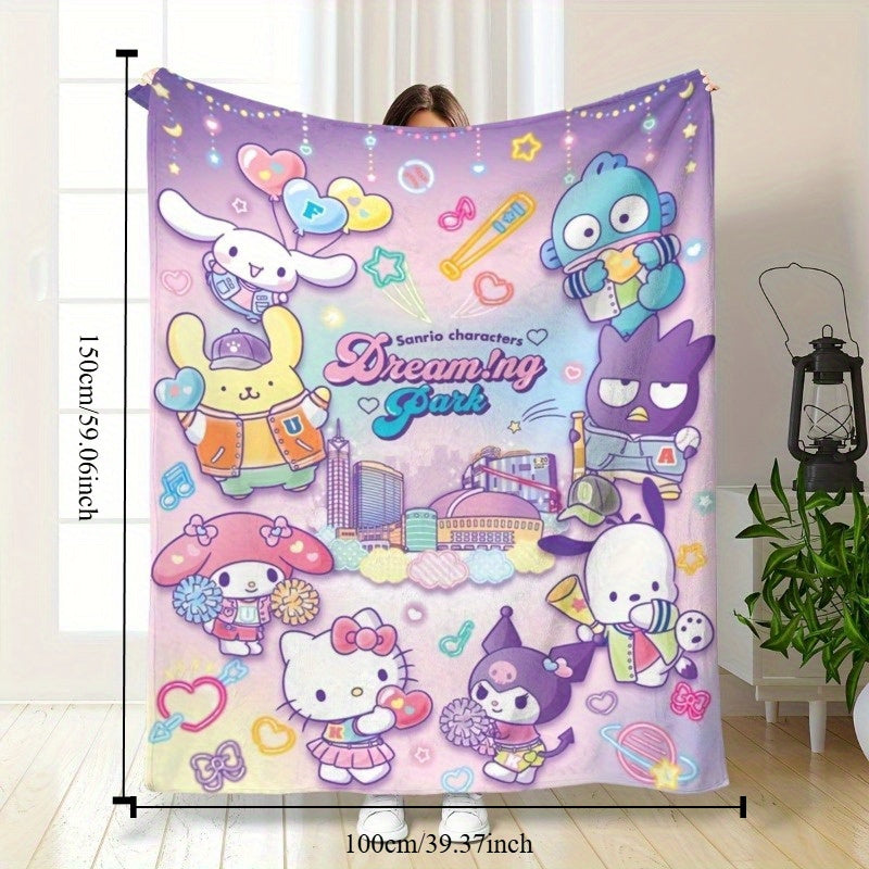 Hello Kitty Throw Blanket Cozy Lightweight Bohemian Style for All Seasons