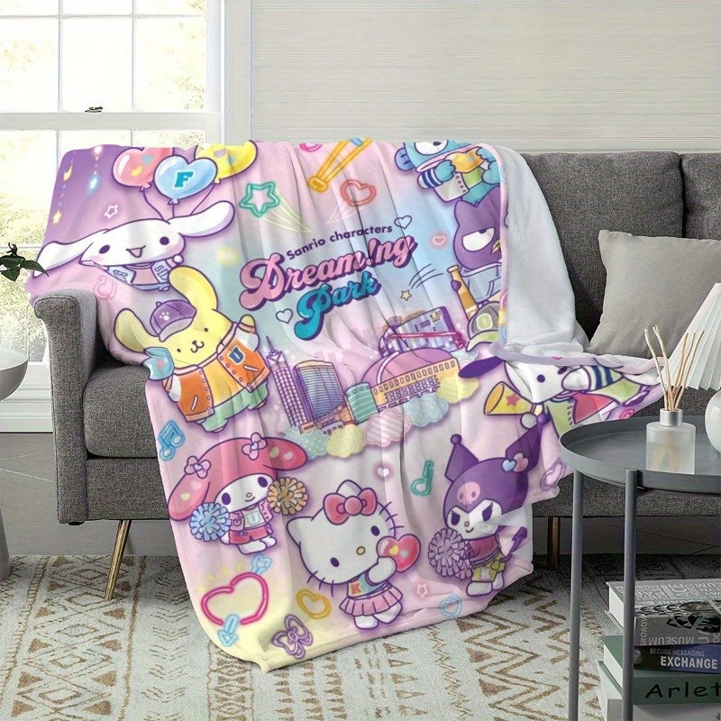 Hello Kitty Throw Blanket Cozy Lightweight Bohemian Style for All Seasons