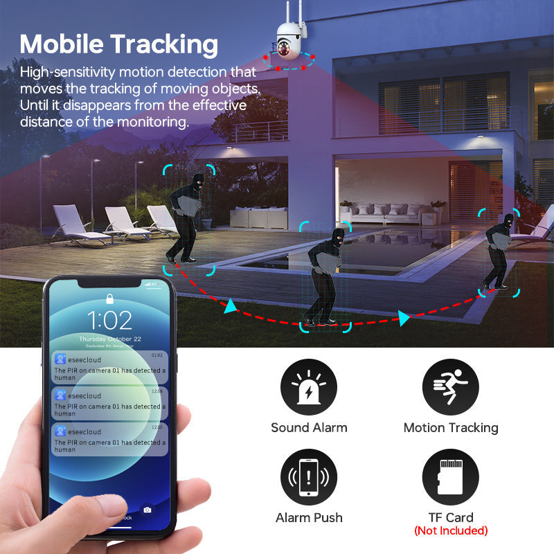 Wireless Security Camera 1080P with Two-Way Audio Motion Detection Alarm Notifications