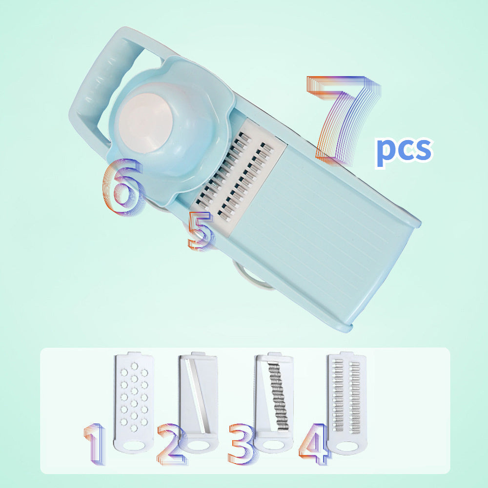 Juego de 7 cortadores manuales de verduras para rebanar y picar herramientas de cocina