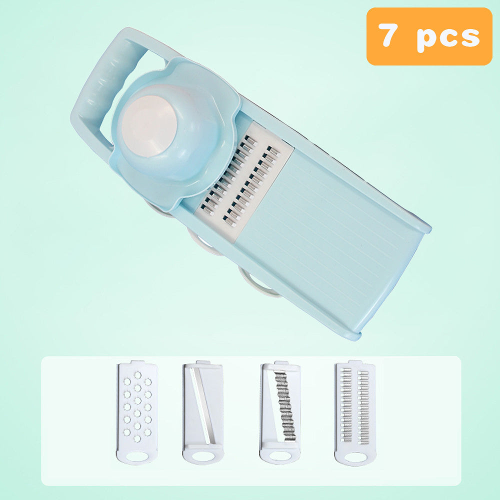 Juego de 7 cortadores manuales de verduras para rebanar y picar herramientas de cocina