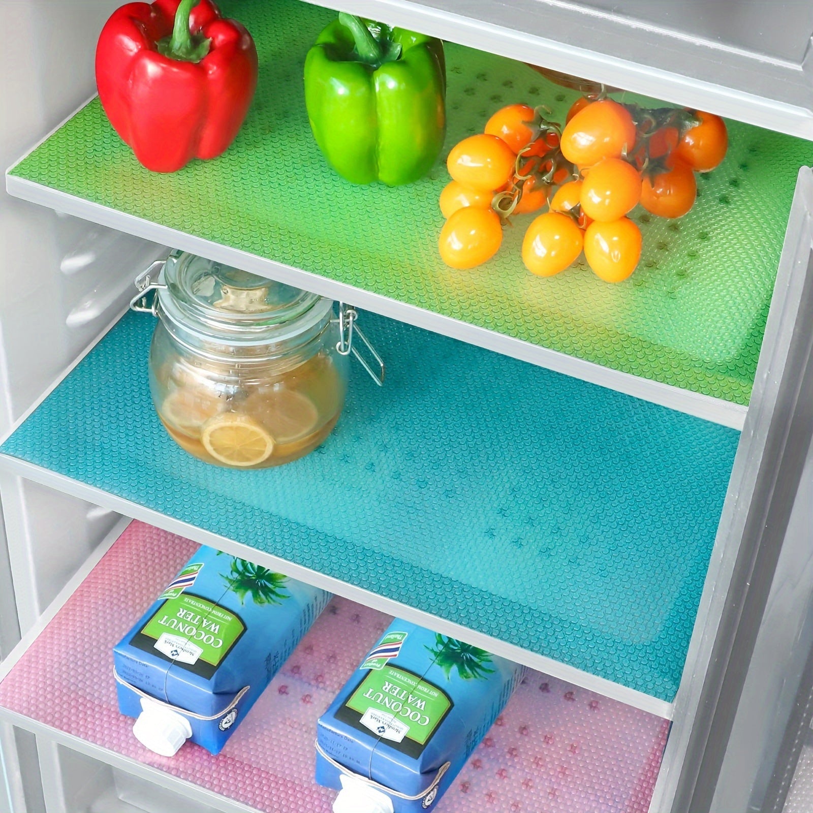 Reusable Fridge Liners Non-Slip Mats for Kitchen Organization Easy to Clean