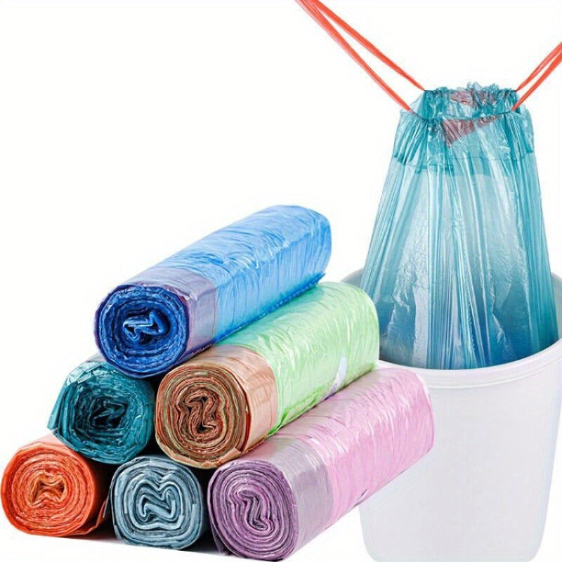 75 Pieces Kitchen Household Flat Mouth Garbage Bags Thickened Sorting Plastic Bags 5 Rolls