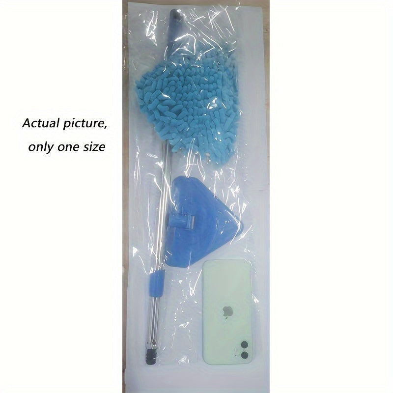 Набор треугольных швабр с выдвижной ручкой - 360° вращающийся дизайн для универсальной влажной и сухой уборки на полах, стенах, потолках, окнах и автомобилях, идеально подходит для уборки нижних поверхностей.