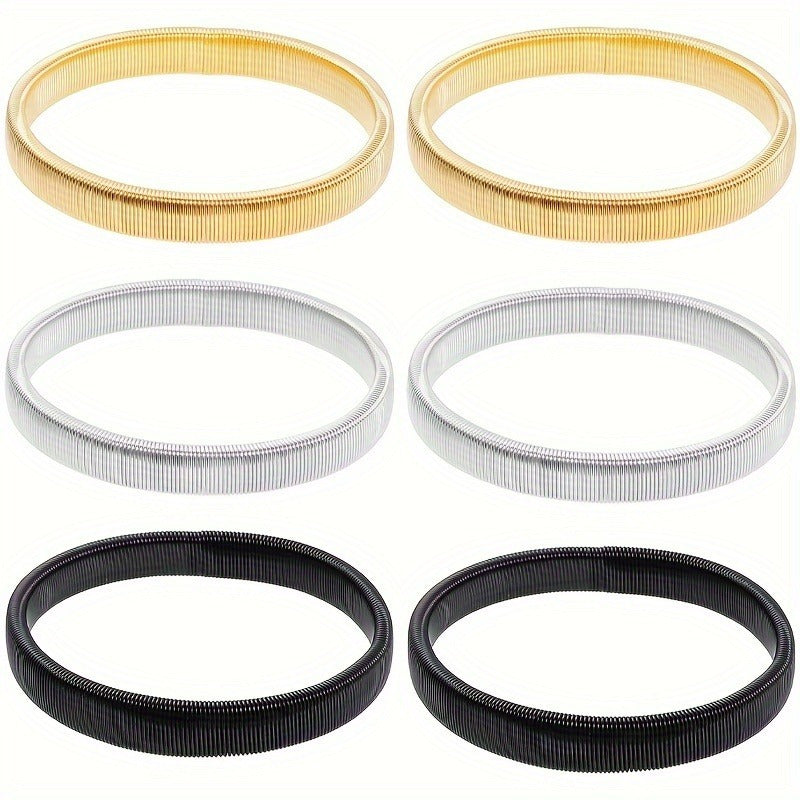 Set of 3 Metal Shirt Sleeve Holders with Elastic Garters for Men and Women