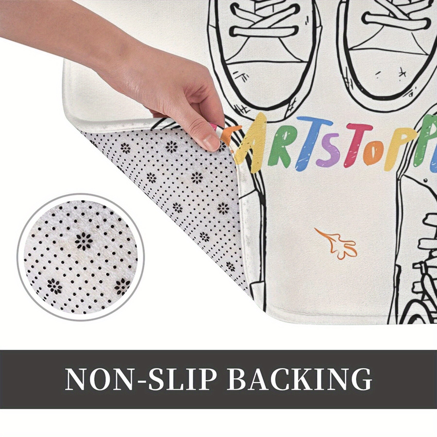 Polyester Non-Slip Doormat with Heartstopper Nick and Charlie Shoes Design, Machine Washable, Entryway Bedroom Balcony Carpet