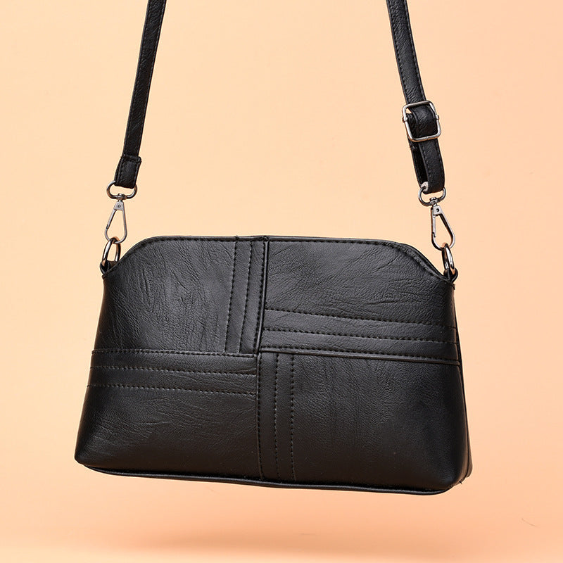 Bolso bandolera para mujer rojo negro de PU estilo urbano cierre de cremallera