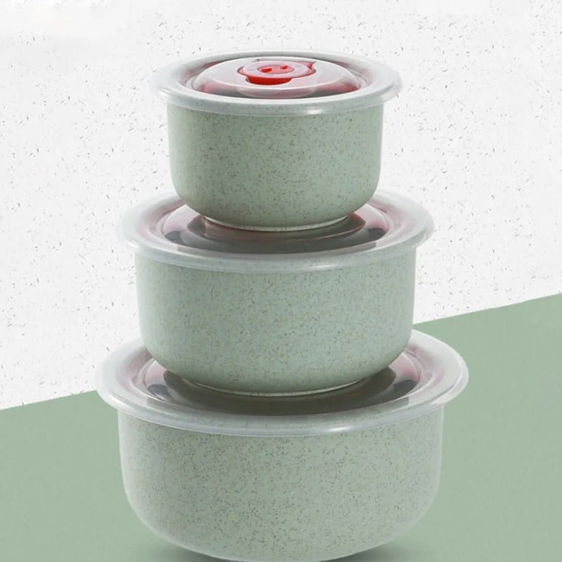 Cuenco de almacenamiento de alimentos transparente apto para microondas con tapa para frescura y regalo navideño