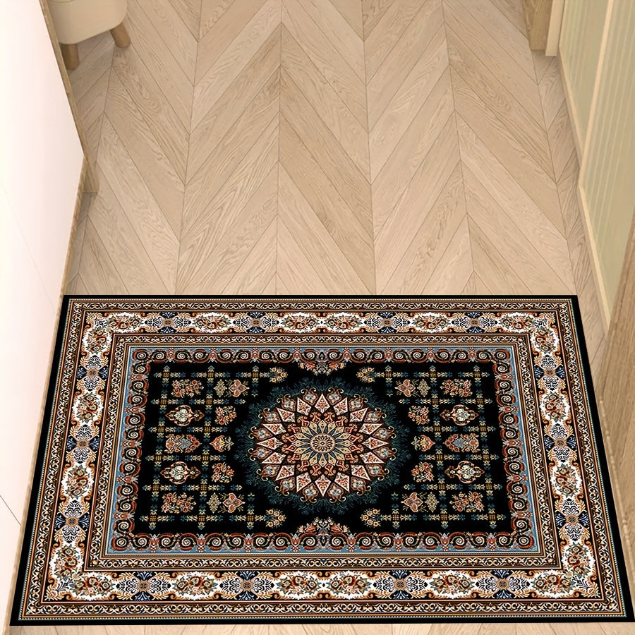 Bu vintage Fors uslubidagi yuvilishi mumkin bo'lgan gilam, sirpanmaydigan orqa qismi bilan uy yoki mehmonxona dekoratsiyasi uchun mukammaldir. Uning ko'p maqsadli ishlatilishi va past to'siqlari har qanday joyga ajoyib qo'shimcha qiladi.