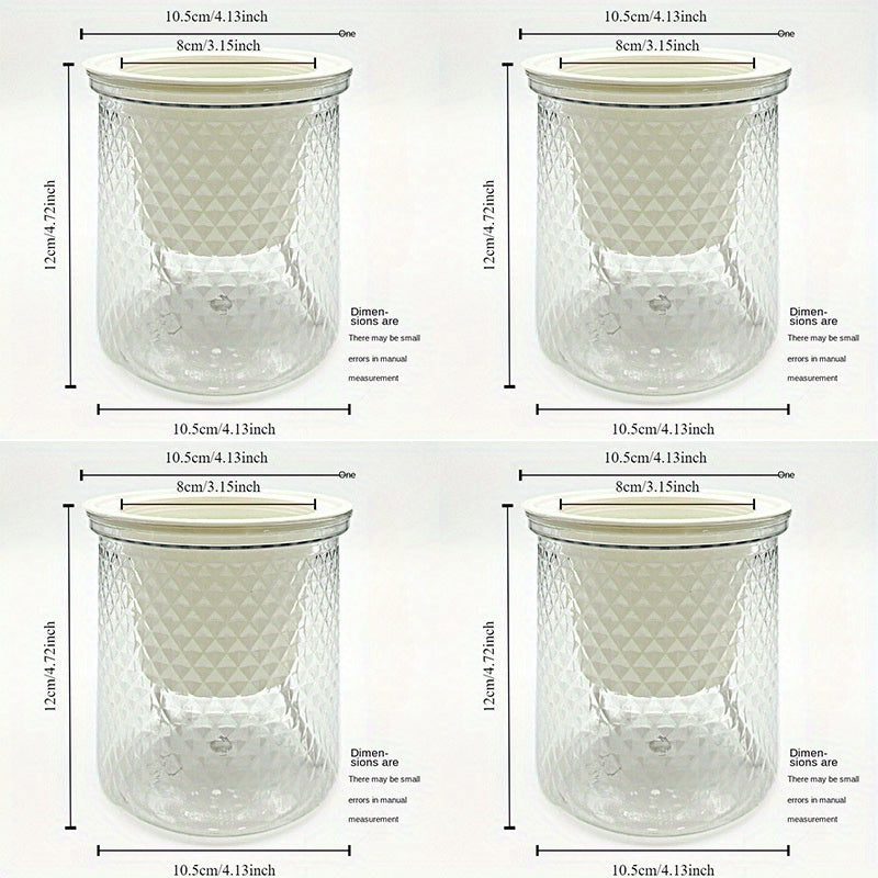 Set of 4 Self-Watering Plant Pots with Star Pattern, Transparent Plastic Nordic Style Round Tabletop Planters with Drainage