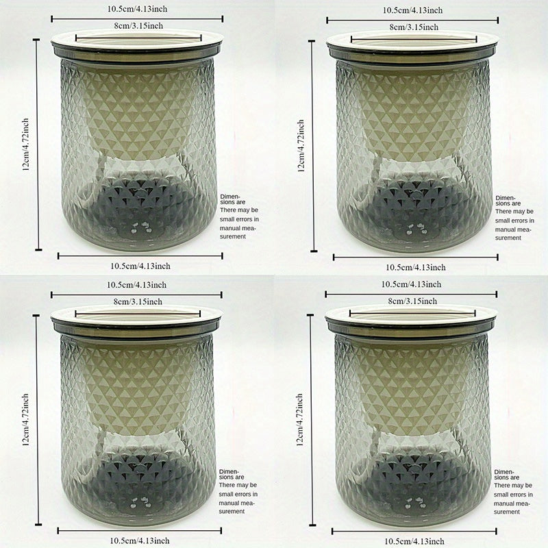 Set of 4 Self-Watering Plant Pots with Star Pattern, Transparent Plastic Nordic Style Round Tabletop Planters with Drainage
