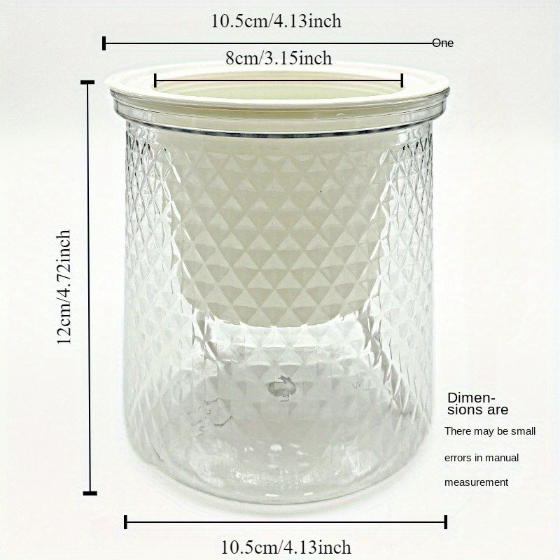 Set of 4 Self-Watering Plant Pots with Star Pattern, Transparent Plastic Nordic Style Round Tabletop Planters with Drainage